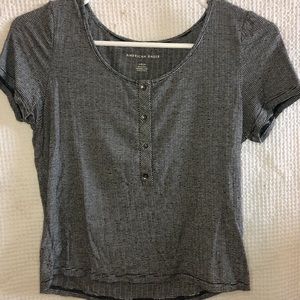 american eagle striped scoop neck top